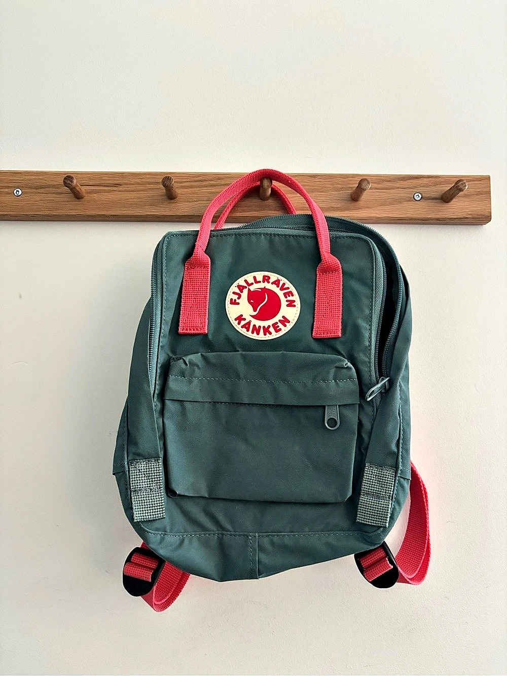 Fjallraven Kanken Mini Backpack Frost Green & Peach Pink